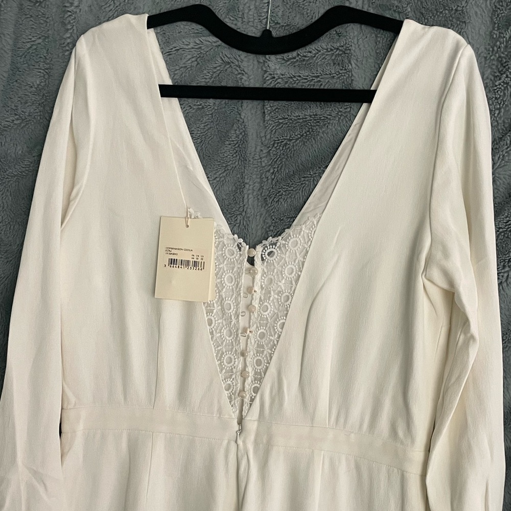 Sézane Cecilia Jumpsuit  in white